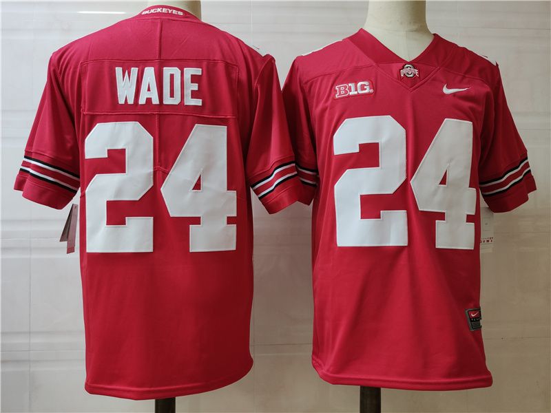 Men Ohio State Buckeyes #24 Wade Red Nike 2025 NCAA Jersey->ncaa teams->NCAA Jersey